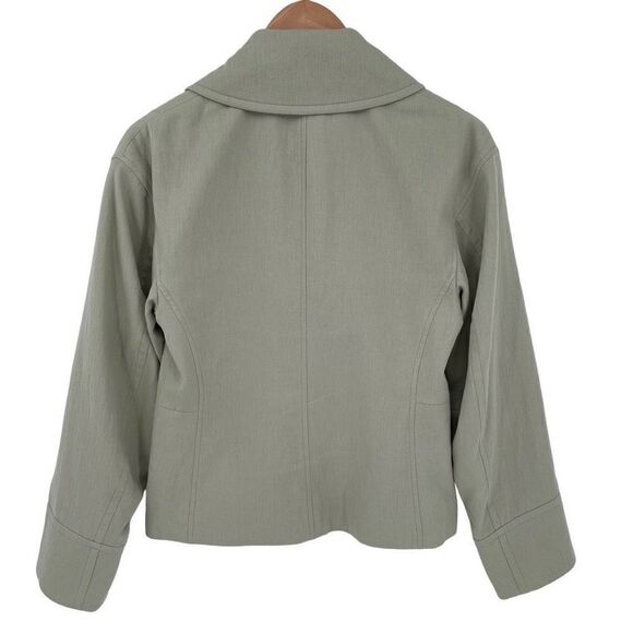 Vince Cinched Waist Jacket‎ Light Green 100% Cotton Button Closure Women Size 4 - Picture 4 of 9